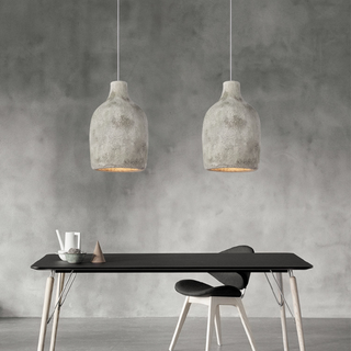 Postmodern pottery pendant — artistic brown gray ceiling hanging lamp
