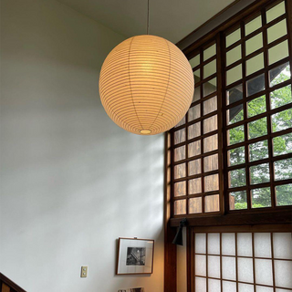 Scandinavian pendant with paper lantern white shade