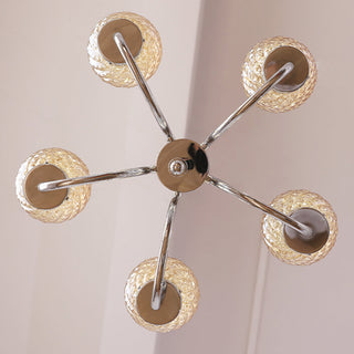 Glass Ball Chandelier – Modern Iron & Glass Fixture | Luxury Bedroom Lighting
