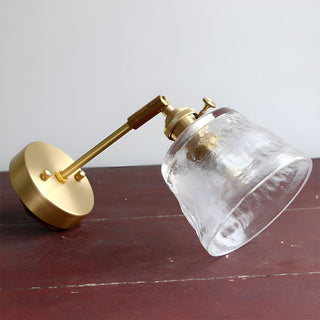 Vintage Glass Wall Sconce – Adjustable Metal Wall Light with Warm Ambient Lighting