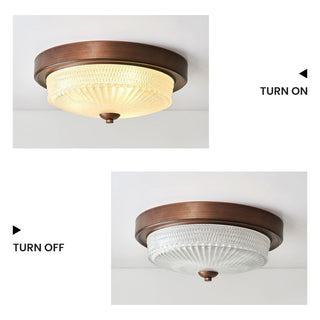 Retro ceiling lamp round iron glass – vintage bedroom