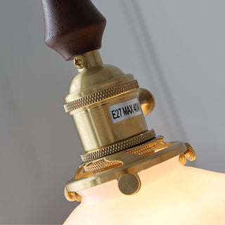 Suspension nordique – Luminaire de cuisine vintage en verre avec lampe suspendue en laiton