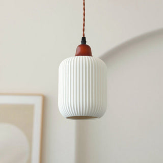 Nordic dining room lamp with vintage white ceramic shade