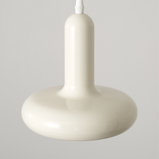 Suspension Bauhaus – Lampe suspendue réglable de couleur crème avec fixation en métal moulé sous pression