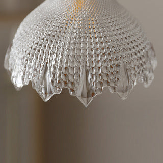 Mid-century pendant lamp detail — vintage brass glass ceiling