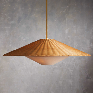 Bamboo weave pendant — organic bohemian interior fixture