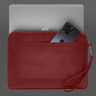 leather macbook case macbook pro 13 zipper pocket wrist strap product view