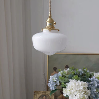 Retro lantern pendant with classic glass shade