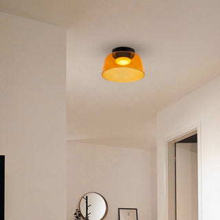 Multi-layer ceiling fixture with layered glass shades, modern
