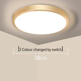 Gold Flush Mount Light - Vintage Round Ceiling Fixture With Warm Gold Finish