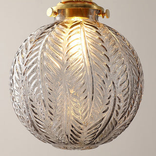 Lámpara colgante de globo de cristal - Pequeña lámpara de globo elegante con acabado en negro y dorado