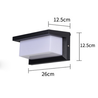 Outdoor Wall Light – Black Metal & White Glass Lamp | Energy Saving LED