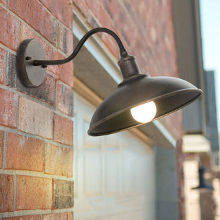 Antique Brass Wall Light – Rustic Outdoor Wall Light with Warm LED Glow
