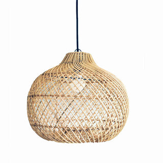 Suspension en rotin - Lampe bohème en osier tressé fabriquée à la main pour le salon