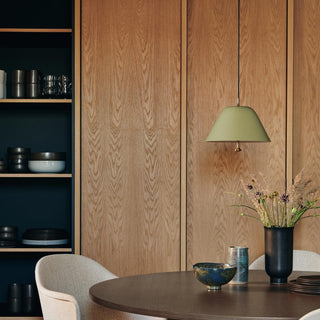 Suspension en métal – Suspension conique moderne avec lampe finition métallique pour éclairage de salon
