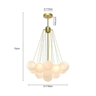 Contemporary frosted glass chandelier bubble soft ambient