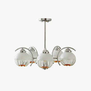 LED flower chandelier setting — glass filament adjustable wide