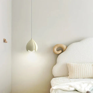 Rustic cream pendant casting warm diffused glow