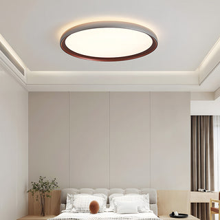 Round LED ceiling lamp minimalist brown – acrylic aluminum