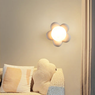 Ceramic floral pink wall lamp angle — soft ambient sconce