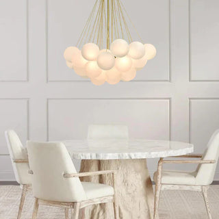 Hand frosted bubble glass chandelier soft glow pendant light