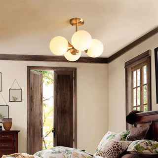 Glass globe semi-flush ceiling light E26 – clear modern front