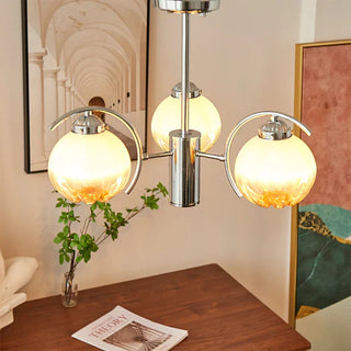 Modern flower-shape glass chandelier — LED filament adjustable ceiling fixture