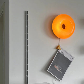Modern donut glass LED wall lamp dimmable in bedroom