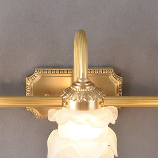 Applique murale de salle de bain dorée – Luminaire mural de luxe moderne avec design en laiton et verre