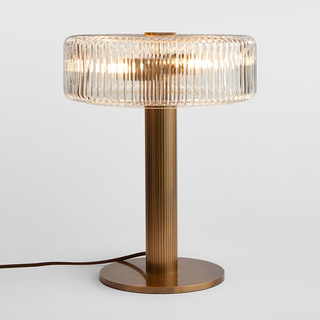 Modern gold glass table lamp — clear glass base bedroom light