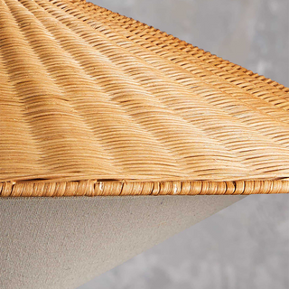Natural rattan bamboo pendant with wood finish accent