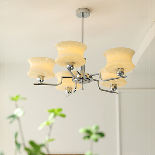 Gold chrome brass chandelier glass ceiling pendant dining