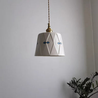 Classic ceramic white pendant styled — dining room hanging lamp