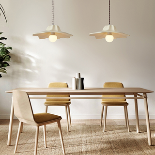 Resin alien pendant from above — organic metal hanging lamp