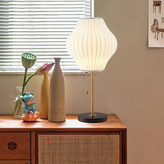 Silk white classic bedside table lamp — bedroom soft warm light