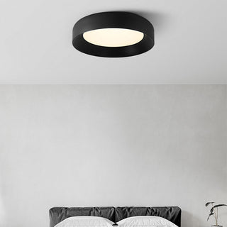 Black metal flush mount ceiling light, modern LED living room