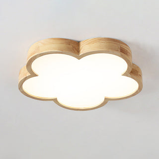 Modern wooden flower ceiling fixture – LED flush mount