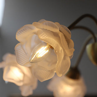 Vintage French chandelier copper finish retro white ceiling