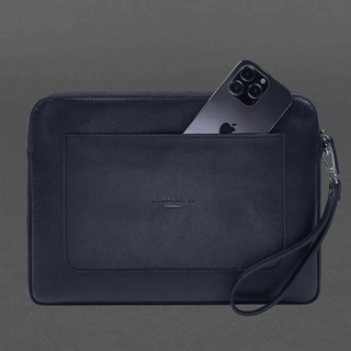 leather macbook case macbook pro 13 zipper pocket wrist strap detail shot