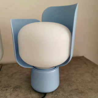 Post modern LED petal lamp illuminated — warm ambient