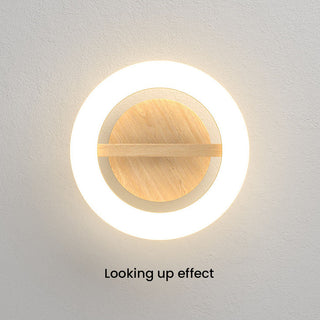 Acrylic LED Ceiling Light – Modern Circle Wood Light for Hallway & Dining Room