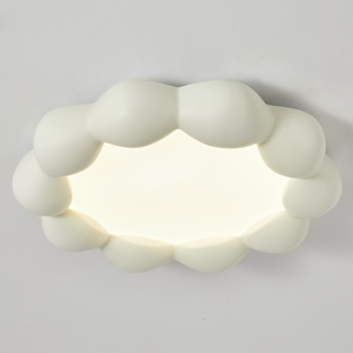 Resin minimalist LED ceiling fixture – modern flush side