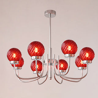 Luxury modern glass ball chandelier ambient — iron bedroom