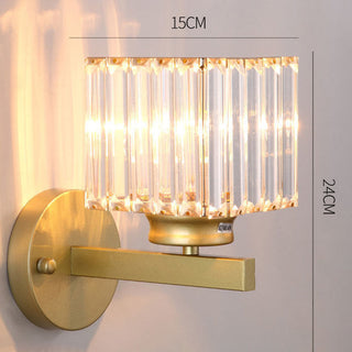Applique Murale Luxe Moderne – Applique Murale Géométrique en Métal avec Éclairage d'Appoint en Cristal