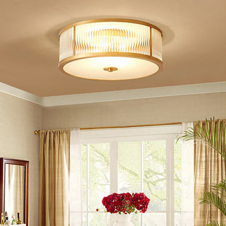 Round warm brass ceiling light vintage – ceiling lamp