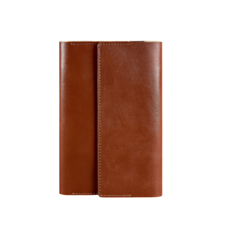leather bound notebook a5 leather journal cover pen loop magnetic closure front view