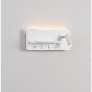 Iron bedside LED adjustable wall lamp close-up — modern