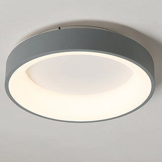 Scandinavian ceiling light in grey, round flush mount LED lamp