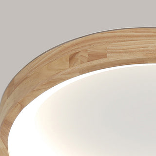 Wood LED Ceiling Light – Retro Geometric Circle Fixture With Energy Efficient Design