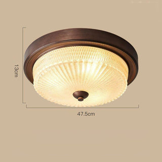 Iron glass retro ceiling fixture round – vintage bedroom